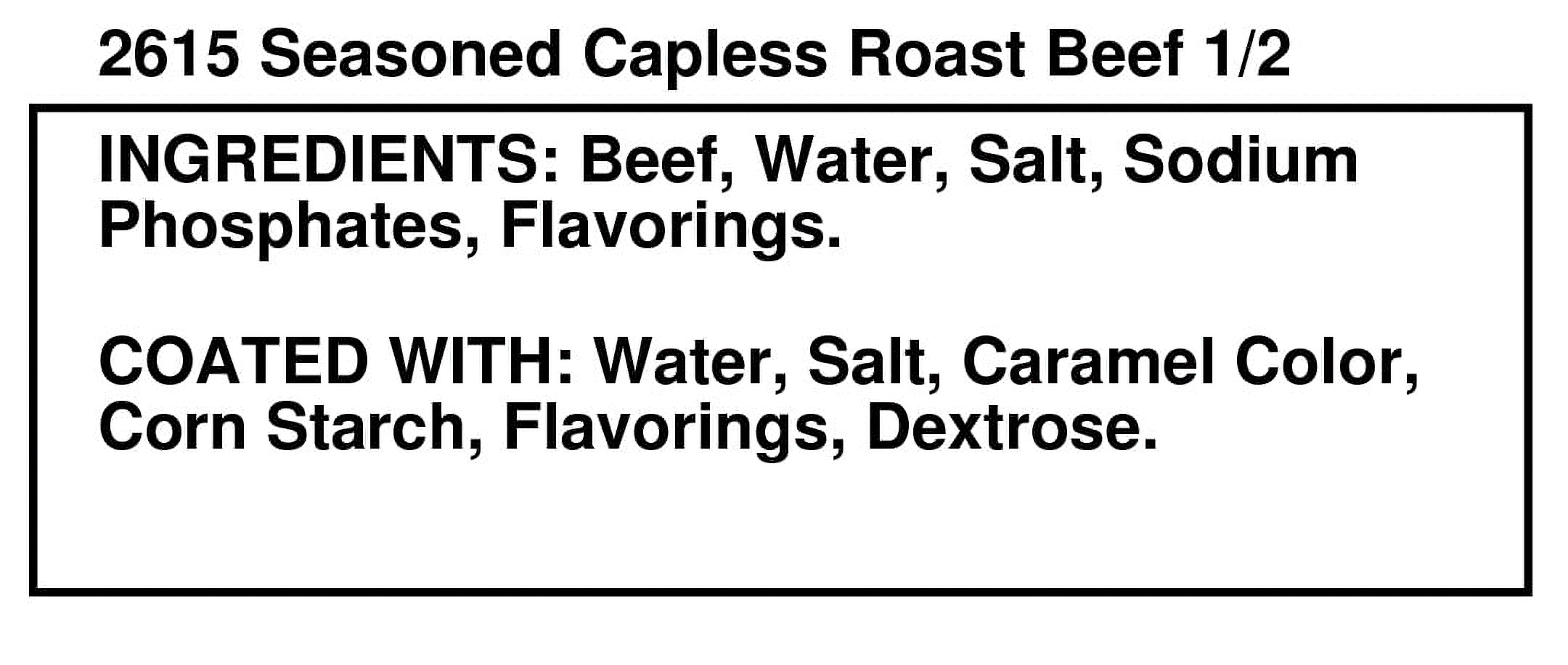 Thumann's Top Round Roast Beef (Pork), Deli Sliced, Plastic Bag, 2 oz. (56g), and 14g