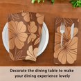 thumbnail image 5 of Iauyy Satin Napkins Set of 4- Brown Floral Line Art DIY Printing Decoration Cloth Napkin- Easy Care for Home/Party, 5 of 8