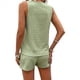 thumbnail image 3 of Conjunto Casual de 2 Piezas para Mujer, Jersey con Cuello en V y Pantalones Cortos de Cintura Alta, Chándal Transpirable de Color Sólido, Verde , Talla M, 3 of 9