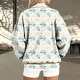thumbnail image 5 of zaveiop Zip up Sweatshirt Women No Hood Heart Print Comfort Oversized Sweatshirt Cardigan Jacket Zipper Hoodless Hoodies (Beige, 3XL), 5 of 9