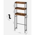 thumbnail image 3 of Estantería de Inodoro con 3 Estantes, Estante de Baño, Ahorro de Espacio, Soporte de Lavadora, Montaje Fácil, Estilo Industrial, Marrón Rústico y Negro MBTS002B01, 3 of 9
