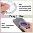 thumbnail image 3 of 4Pack Magnetic Adapter Ring, Leather Magnetic Sticker Ring, Purple, 3 of 7