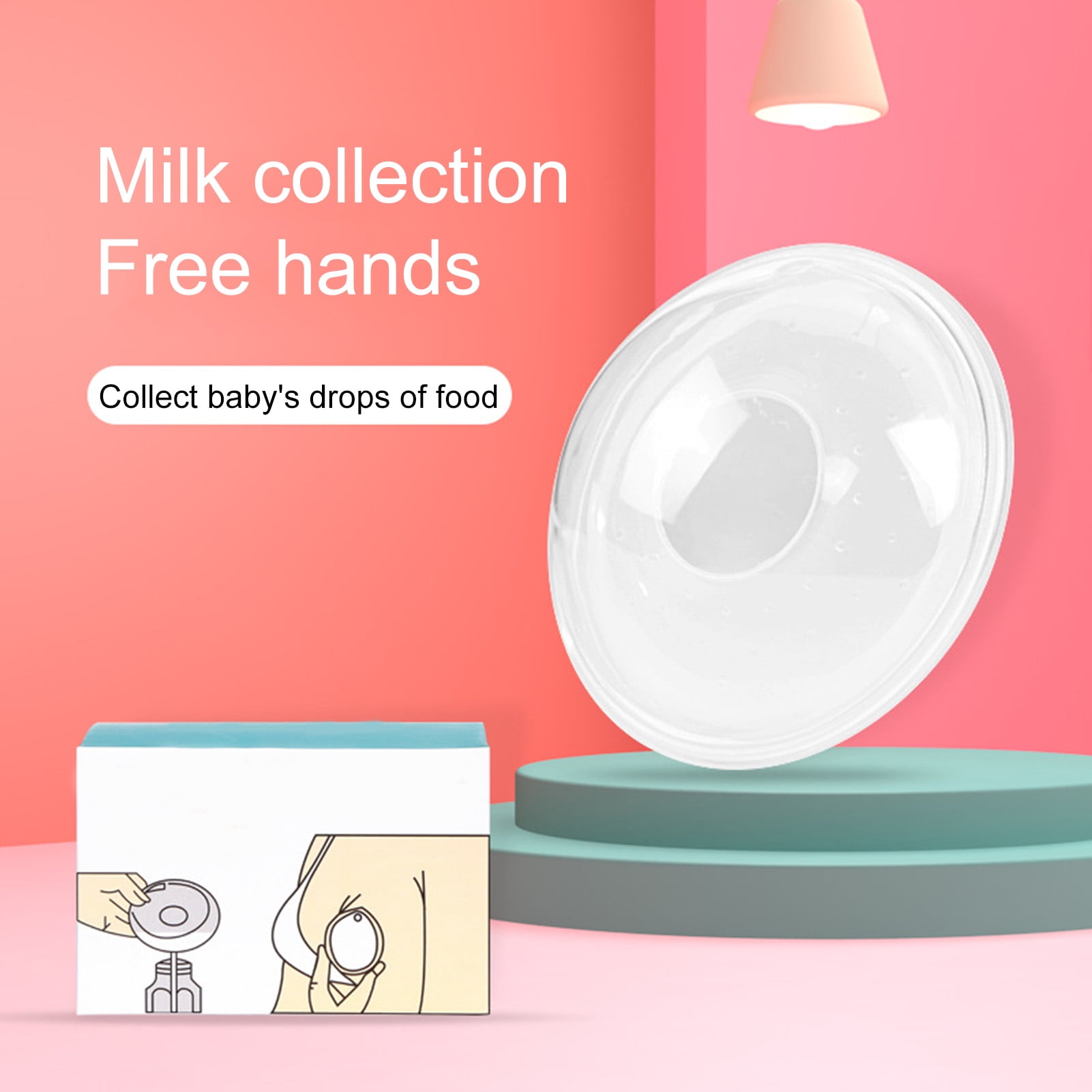 2Pcs Breast Pumps Food Grade Transparent Silicone BPA Free Wearable Breast Milk Collector for Home
