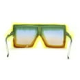 thumbnail image 4 of Womens Funky Fur Covered Squared Rectangle Oversize Sunglasses Yellow Blue Brown, 4 of 4