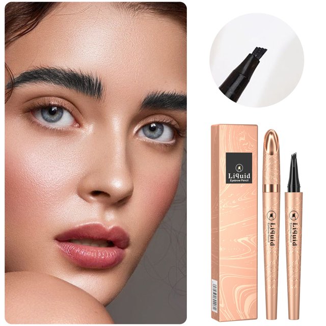 Crayon à Sourcils Gel Transparent Crayon à Sourcils Naturel pour Femmes Crayon à Sourcils Liquide Imperméable Crayon à Sourcils avec 4 Pointes Microblading Crayon à Sourcils Longue Durée 1ml