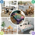 thumbnail image 4 of Colorful Tropical Leaf Pattern Rectangle Tablecloth 60"x84",Waterproof Polyester Rectangle Table Cloth, Wipeable Spillproof Polyester Tablecloth for Dining, Camping, Indoor and Outdoor, 4 of 5