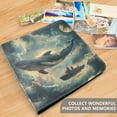thumbnail image 4 of FORMRS 3 Ring Photo Album 4"x6" Self Adhesive Large Capacity PU Leather Cover, Beige Floating Whale, 4 of 8