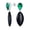 Black-Onyx, variant on Bling Jewelry Womens Green Amazonite Rhombus Teardrop Shape CZ Teardrop Ball Statement Dangling Earrings 14K Gold Plated