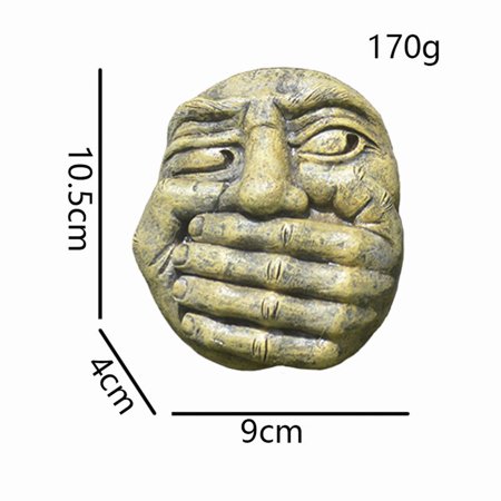 Don’t Listen Garden Decoration Don’t See Ornaments Gargoyle Face Statue Resin Ugly Face 3