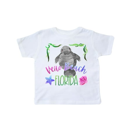 

Inktastic Vero Beach Florida Cute Swimming Manatee Gift Toddler Boy or Toddler Girl T-Shirt