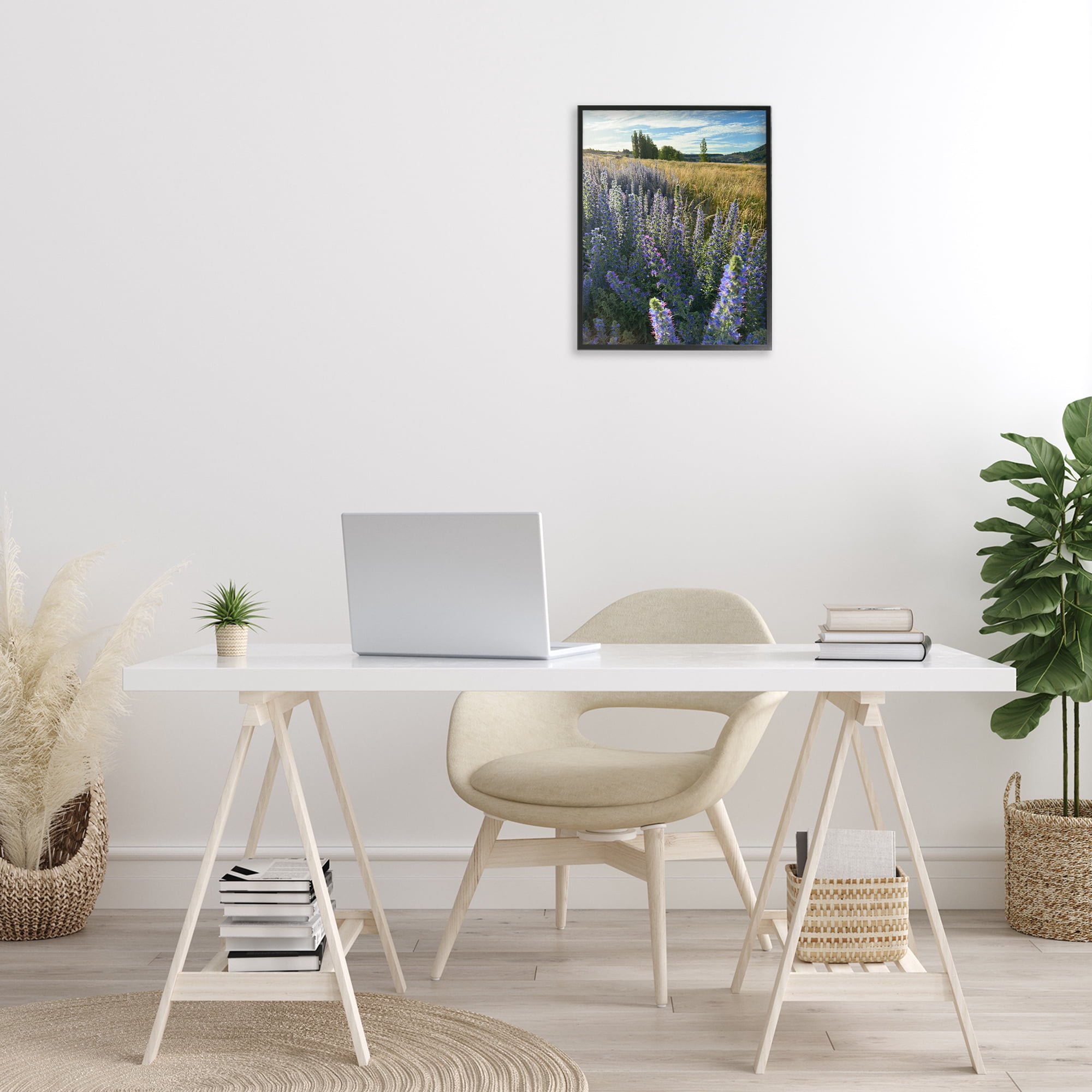 Stupell Industries Lavender Fields Landscape Landscape Photography Black Framed Art Print Wall Art, 16 x 20