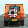 thumbnail image 6 of Yiaed Heart Black Buffalo Plaid Gingham Print Tire Wheel Cover, Waterproof Spare Tire Cover Fit for Jeep, Truck,Trailer, RV, SUV, Camper and Most Vehicle-17 inch, 6 of 6