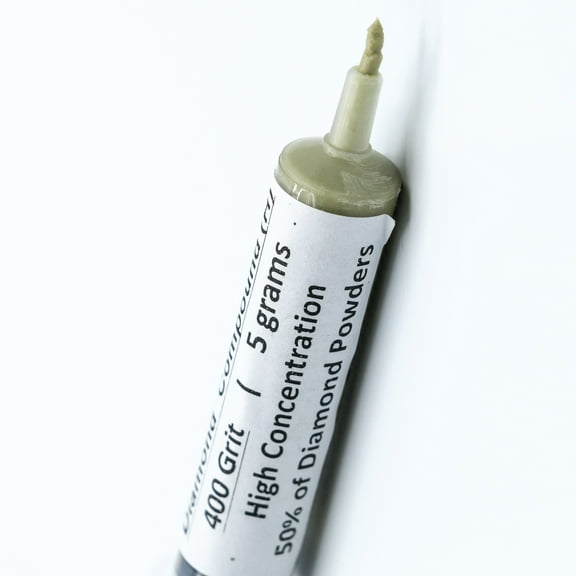 TechDiamondTools Diamond Lapping Compound Polish Lapidary Paste 400 Grit Mesh 54-80 Microns for Fast Lapping 5 Grams with High (H) 50% Concentration of Diamond Powder