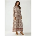 thumbnail image 4 of Printed V-Neck Maxi Dress with Buttons, 4 of 6