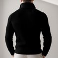 thumbnail image 5 of LODIENY Men Full Zip Cardigan Sweater Stand Collar Regular Fit Ribbed Knit Thermal Sweaters Long Sleeve Baggy Casual Fall Winter Outfits Black XXL, 5 of 5