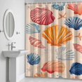 thumbnail image 6 of Colorful Seashell Bathroom Shower Curtain, Retro Summer Waterproof Washable Soft Bath Curtain for Bathtub Decor with 12 Hooks&Grommet, 60x72 Inch, 6 of 9
