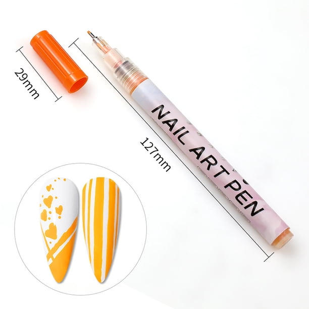 XWSHYW Bolígrafos para Decoración de Uñas. Pluma de Graffiti para Arte de Uñas, Pintura de Líneas Abstractas, Patrón de Revestimiento, Pluma de Dibujo de Esmalte de Uñas Diy