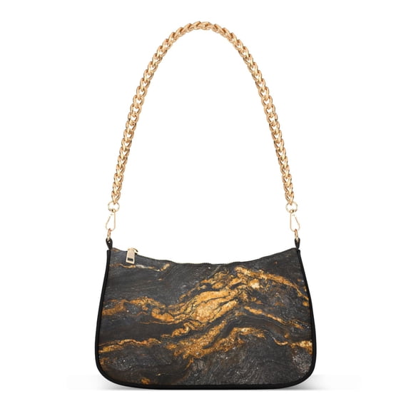 Red Marble Womens Chain Shoulder Bag Tote Handbag Clutch Hobo Purse with Zipper for Travel Casual