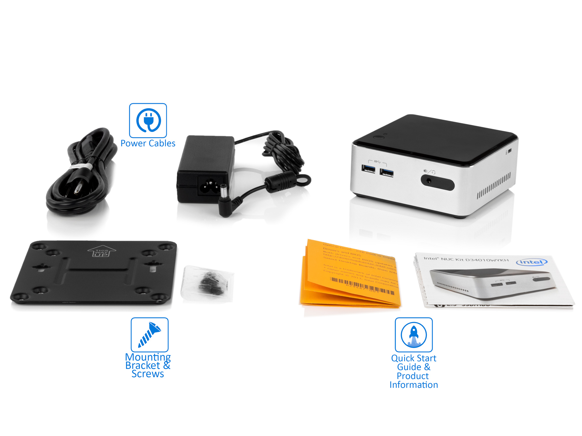 Intel NUC Mini Core D34010WYKH i3-4010U - SSD, HDMI, D34010WYK PC 