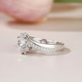 thumbnail image 3 of Oryn Jewelry 14K White Gold Plated Anniversary Ring - 1.5 Ct Round Cut Brilliant Moissanite for Women - Eternity Bypass Moissanite Rings for Women - Valentine Jewelry Gift for Her, 3 of 4