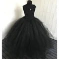 thumbnail image 3 of Vestido de tul con tul y perlas para niñas, color negro brillante, con tirantes de encaje, vestido de princesa para niñas, vestido de fiesta hasta los tobillos, vestidos de fiesta de cumpleaños para n, 3 of 4