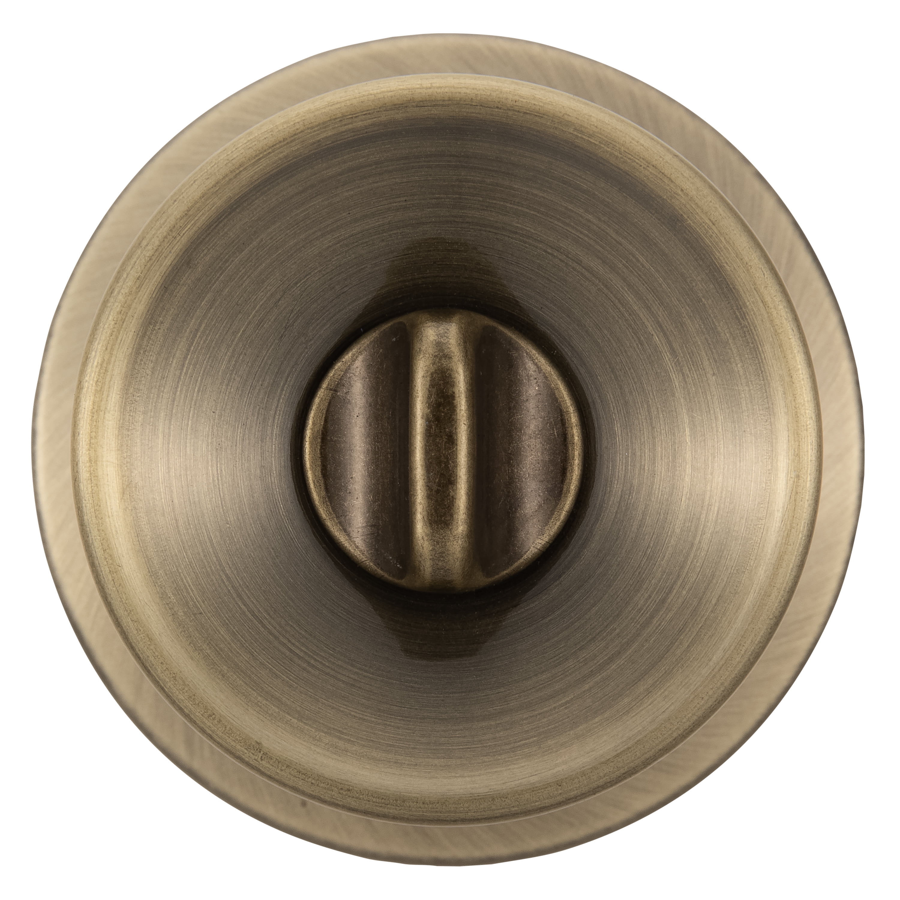 Brinks Keyed Entry Classic Bell Style Doorknob, Antique Brass Finish
