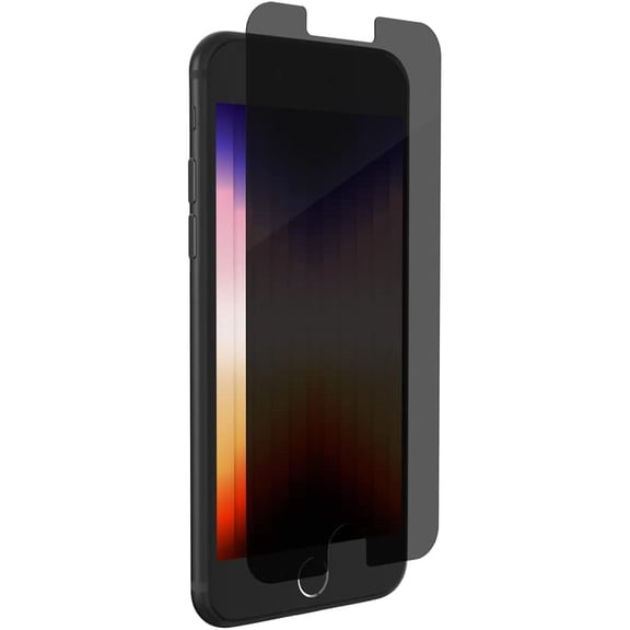 ZAGG InvisibleShield Glass Elite Privacy – Maximum Impact & Scratch Protection – for iPhone SE 2022 – 4-way Privacy Filter – Aluminosilicate Glass – Smudge-free Screen Treatment – Reinforced Edges
