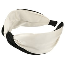 Vocoste Color Block Satin Wide Headband Fashion for Women Black White 1.97" Width