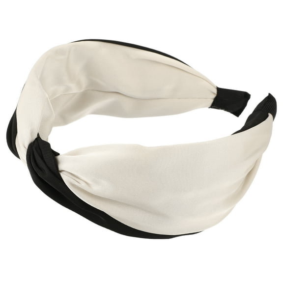 Vocoste Color Block Satin Wide Headband Fashion for Women Black White 1.97" Width