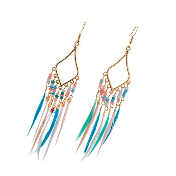 Pendientes colgantes Sonducket para mujer joyería bohemia aleación con borlas decoraciones elegantes
