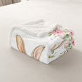thumbnail image 4 of Erosebridal Floral Rose Fleece Blanket 40x50,Easter Rabbit Eggs Sherpa Throw,Flower Decoration, 4 of 6