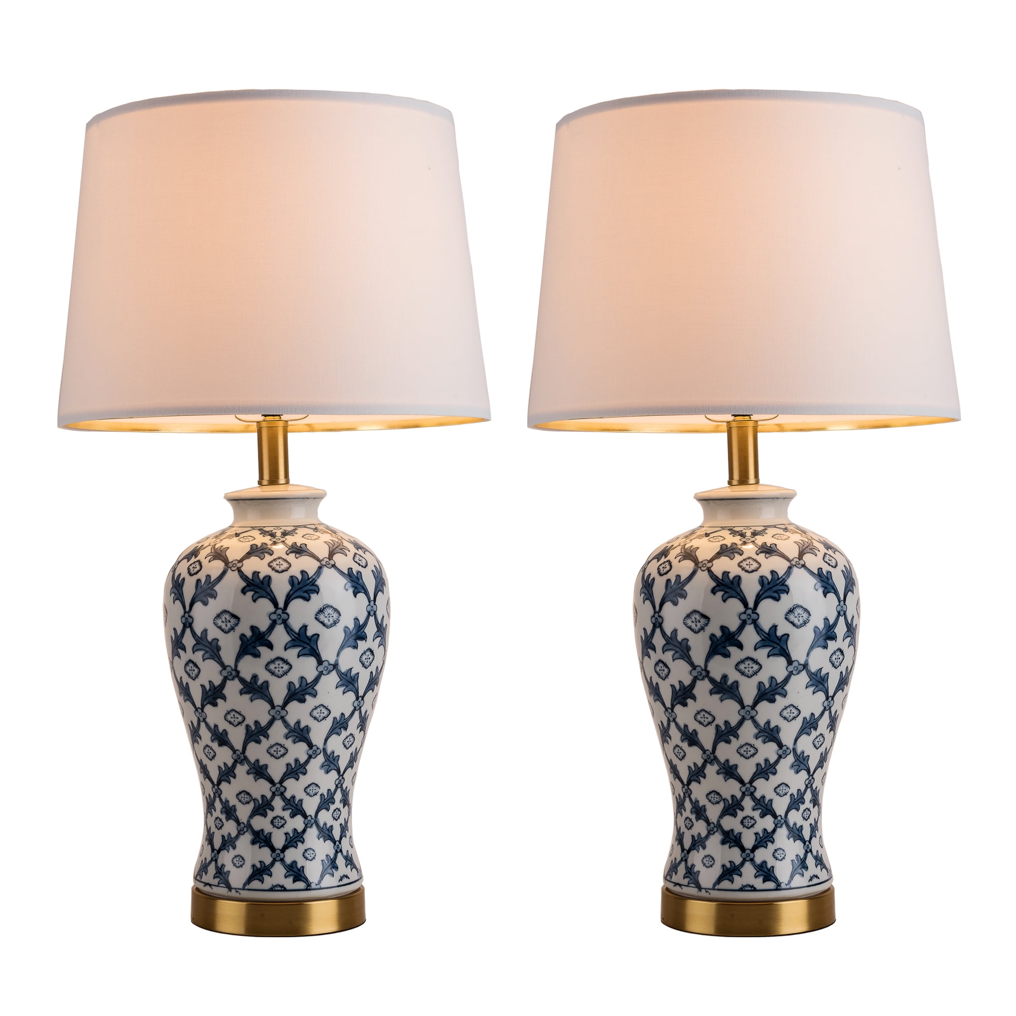 Modern Table Lamps Set of 2 ,Transitional Table Lamp for Living Room, Contemporary Ceramic Table ...