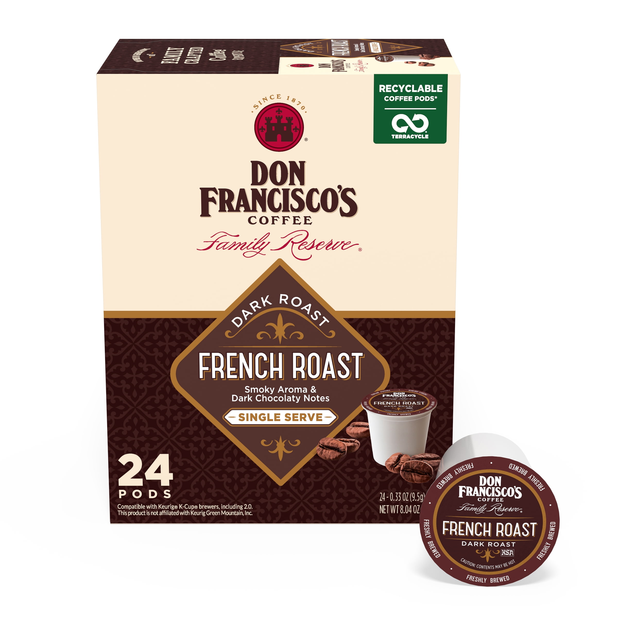 Don Francisco's Coffee Decaf 100% Colombian Medium Roast Keurig Coffee  Pods, 24 Ct