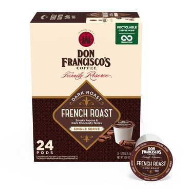 Don Francisco's French Dark Roast Coffee: 24 K Cups Compatible Single-Serve Pods for Keurig Brewers - Bold, Smoky Flavor with Chocolate Notes - 100% Arabica