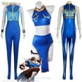 thumbnail image 3 of Vestido de Cosplay Chunli Chun Li, traje de juego de rol SF 6, traje Qipao azul, conjunto completo, traje de Kungfu, vestido de fantasía de Halloween, traje de fiesta, 3 of 5