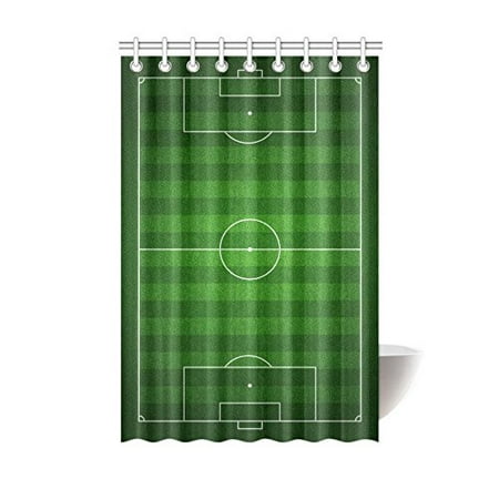 MKHERT Football Field Court Floor Plan Polyester Fabric Bathroom Shower Curtain 48x72