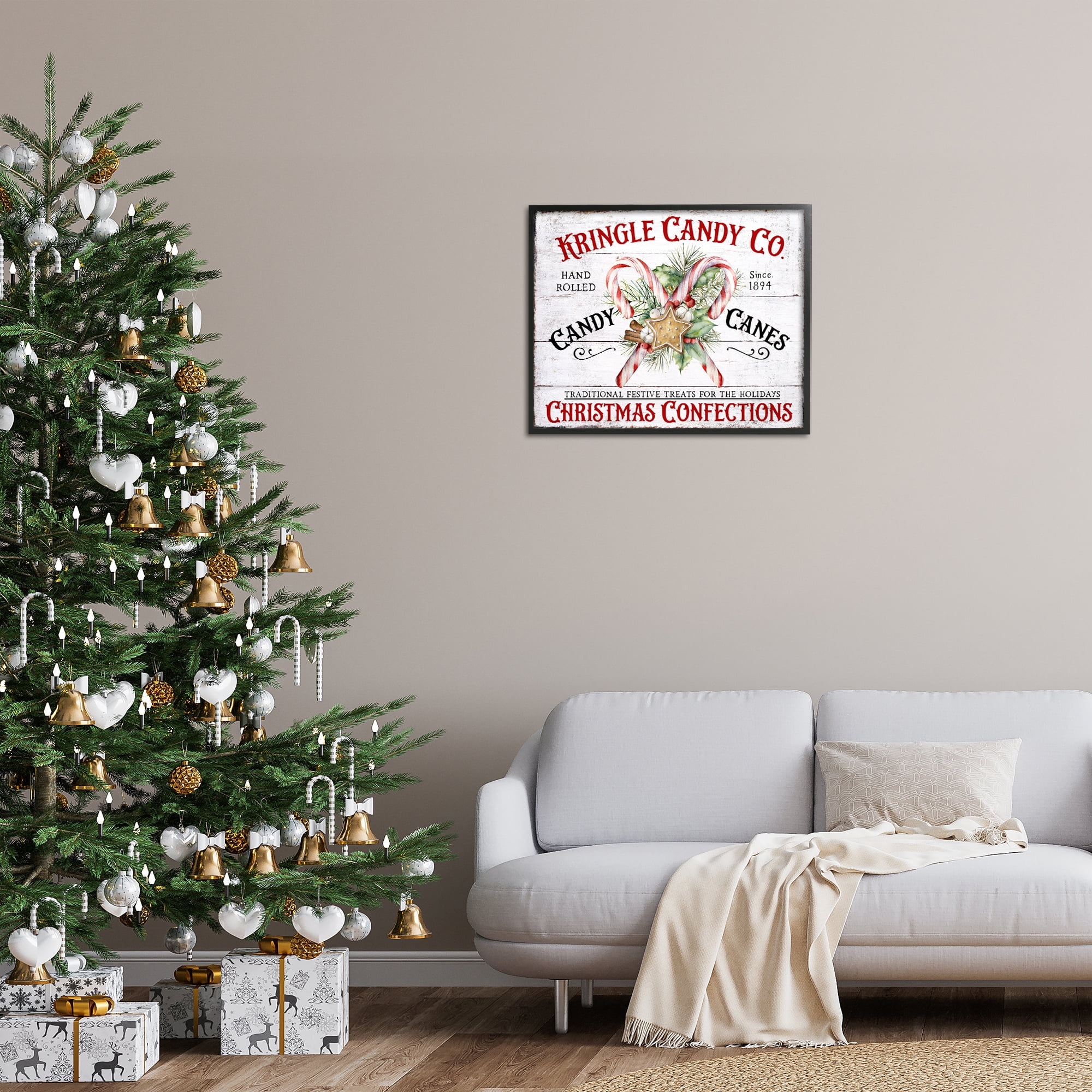 Stupell Industries Fresh Christmas Confections Holiday Painting Black Framed Art Prints Wall Art, 30 x 24