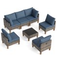 thumbnail image 3 of MRUAKA 7 Pieces Wicker Outdoor Patio Furniture Set, All Weather Yellow PE Rattan Sectional Conversation Sofa Set for Backyard,Pool,Light Blue, 3 of 8