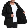 thumbnail image 5 of Manxivoo Winter Jackets for Men, Men's Winter Jacket Lined Thick Jackets Removable Hood Work Coat with Cargo Pockets Mens Jacket Black L, 5 of 9