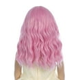 thumbnail image 3 of RightOn Pink Wig Short Bob Curly Light Pink Wig Cosplay Wig with Bangs Costumes Party Wig, 3 of 5