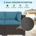 thumbnail image 2 of SHGJ&SOFT 7-Piece Outdoor Patio Furniture Set,All-Weather Rattan Wicker Modular Sectional Sofa,Water-Resistant Cushions&Glass Table,Patio Conversation Set for Backyard,Deck,Poolside(Peacock Blue,7pcs, 2 of 9