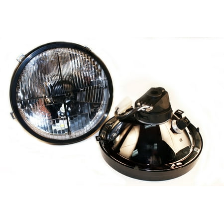 DELTA LIGHTS WATERPROOF (IP-67 RATED) 7" Quad-Bar™ Xenon Headlight Set with Amber LED Turn Signals for H4 (TJ, etc) (PAIR) | 01-1190-SMDW