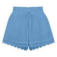 thumbnail image 5 of Only Moment Shorts for Women Polyester Summer Elastic Waist Casual Lightweight with Pockets Womens Shorts Casual Blue,S, 5 of 6
