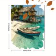 thumbnail image 3 of Rangiroa French Polynesia Watercolor Beach Canvas Vacation Wall Decor, 3 of 8