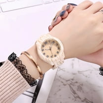 Ausyst Men's Watch High-End Fashion Wood Grain Men's Watch Digital Wood Grain Quartz Watch Watches for Men on Sale Clearance