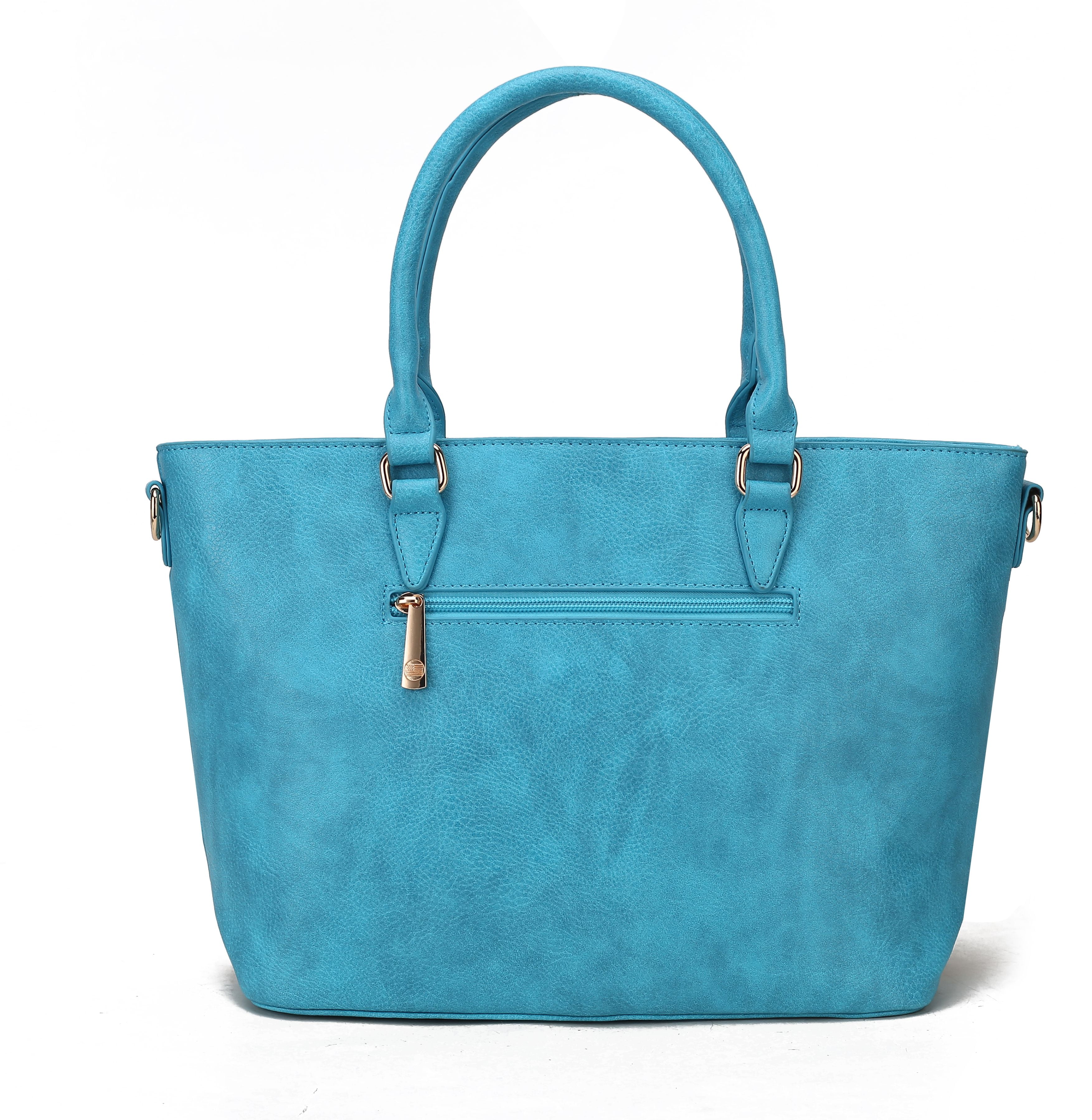 MKF Collection Lilian Vegan Leather Women's Flag Tote by Mia K. - Chocolate Brown