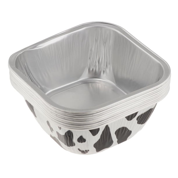 Caja de Comida Papel Aluminio Desechables Cajas de Almuerzo Comida Rápida Taza de Torta En blanco y negro Macarena Cajas de comida rápida desechables