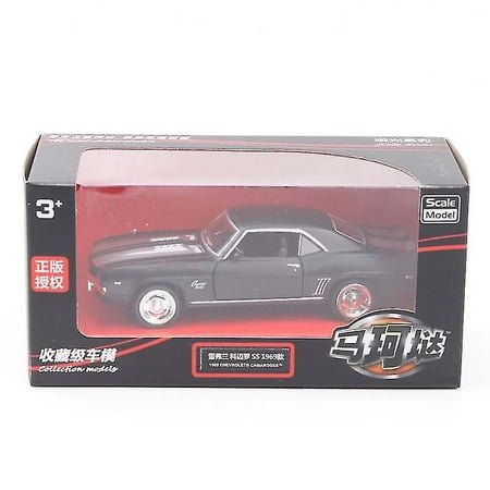 1/36 Usa 1969 Chevrolet Camaro Ss Alloy Die Cast Toy Cars Vintage Matte Black Metal Model Collection Toys Car
