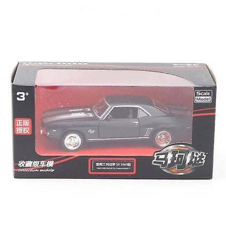 1/36 Usa 1969 Chevrolet Camaro Ss Alloy Die Cast Toy Cars Vintage Matte Black Metal Model Collection Toys Car