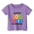 thumbnail image 4 of WMQPNNS Boys Girls 100 Days of School Shirt Girls Clothes 4t Summer Casual Short Sleeve Tops Classic Crewneck Graphic Tees Kids Outfits(Size 10-11 Years,Purple), 4 of 4